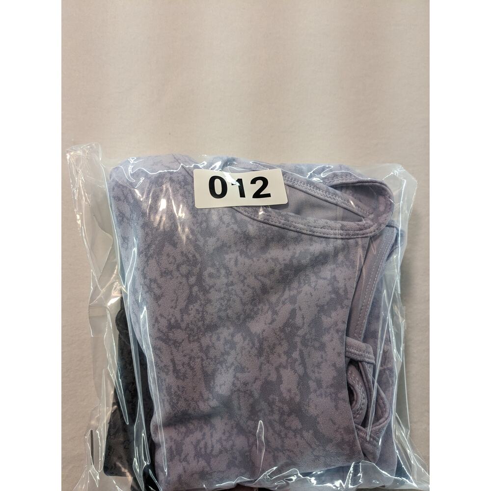 MTA Sport Bras Women's Large 2 pack Yoga tops purple black grey Nwot - Picture 16 of 16